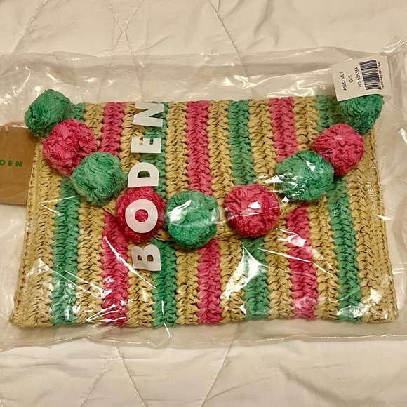 Boden Fringe Raffia Clutch
Pink/Green/Yellow - Picture 5 of 5